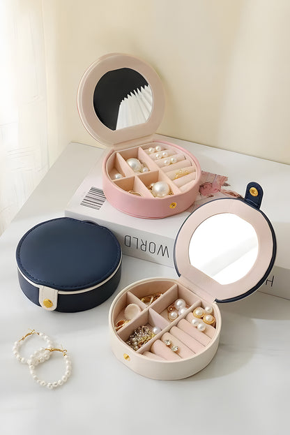 Jewelry Organizer Cases With Mirror | Light Pink