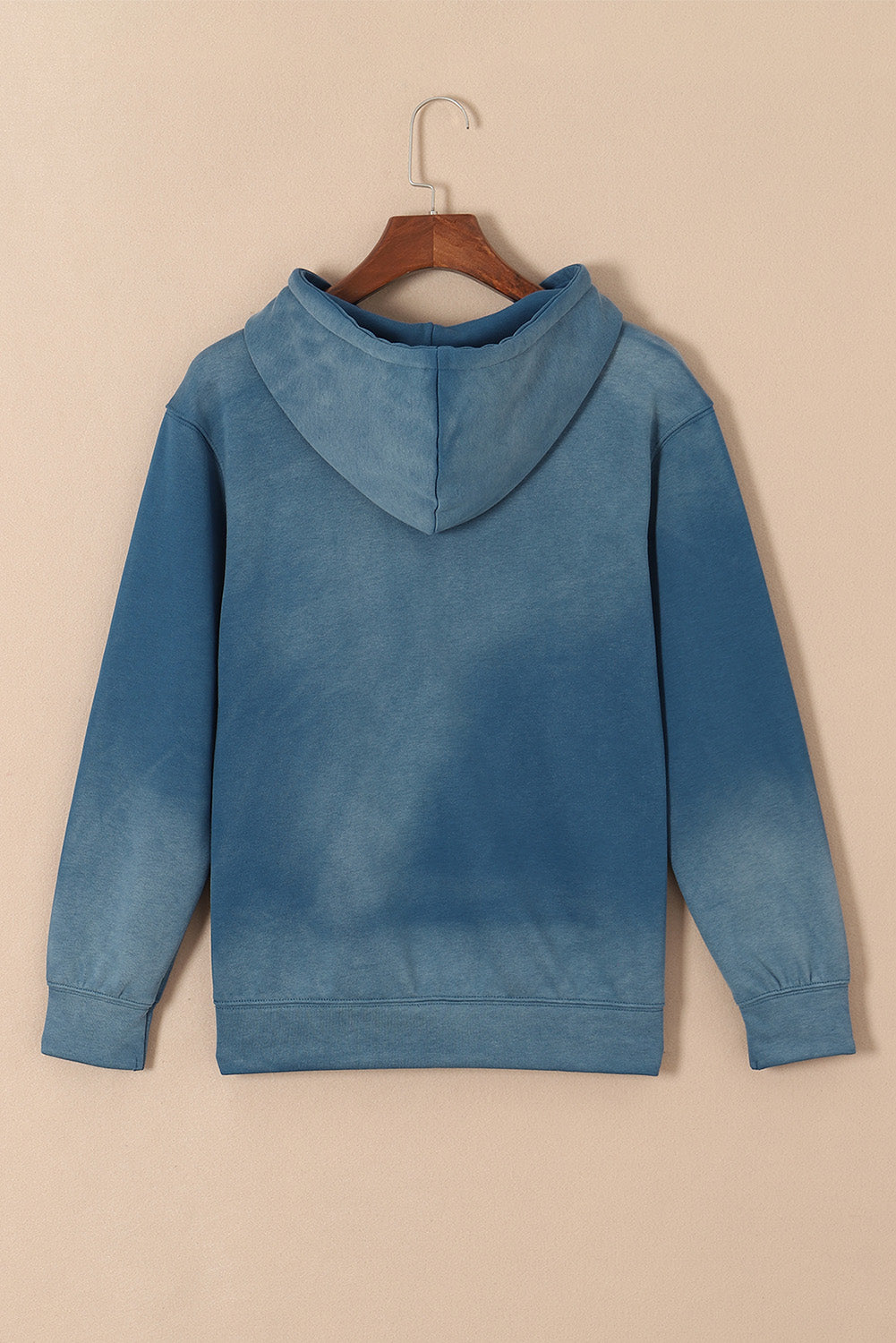 Solid Kangaroo Pocket Drawstring Hoodie | Blue