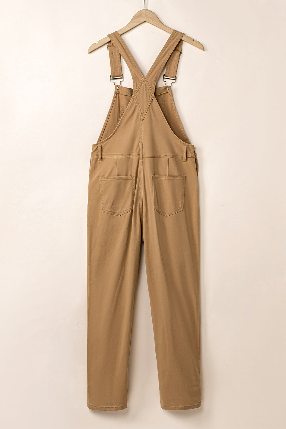 Vintage Multi Pockets Buckle Strap Cargo Denim Overalls | Khaki