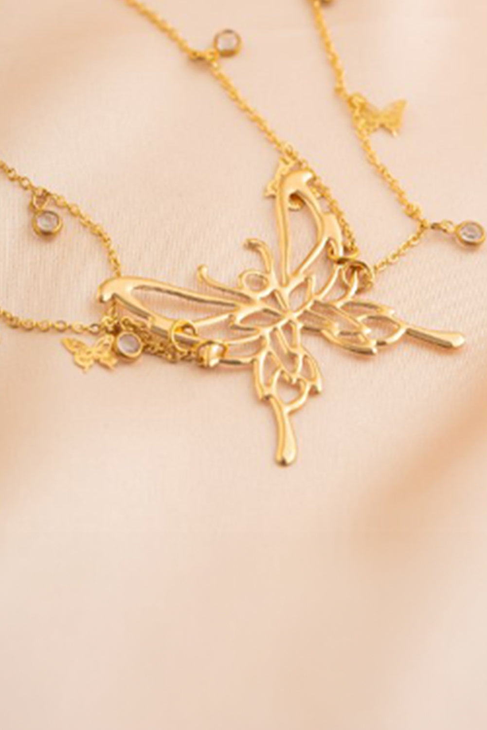 Butterfly Decor Tassel Plate Alloy Layered Waist Chain | Gold