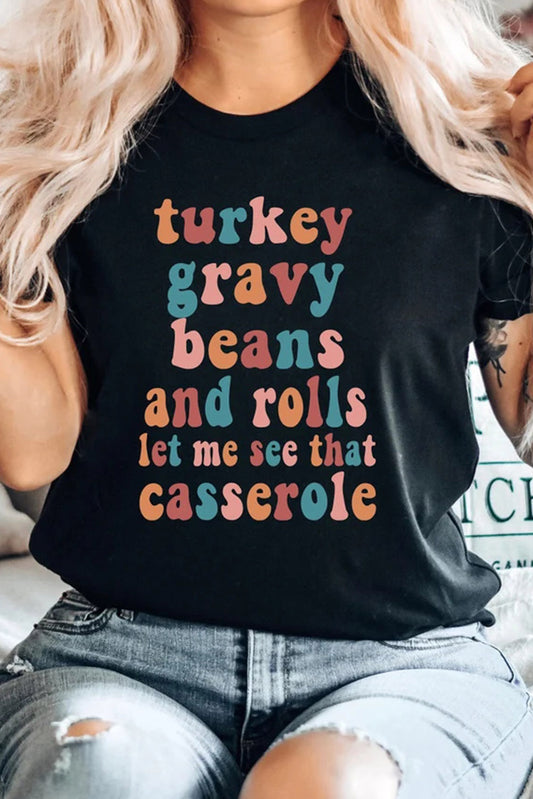 Black Food Lovers Slogan Graphic T Shirt