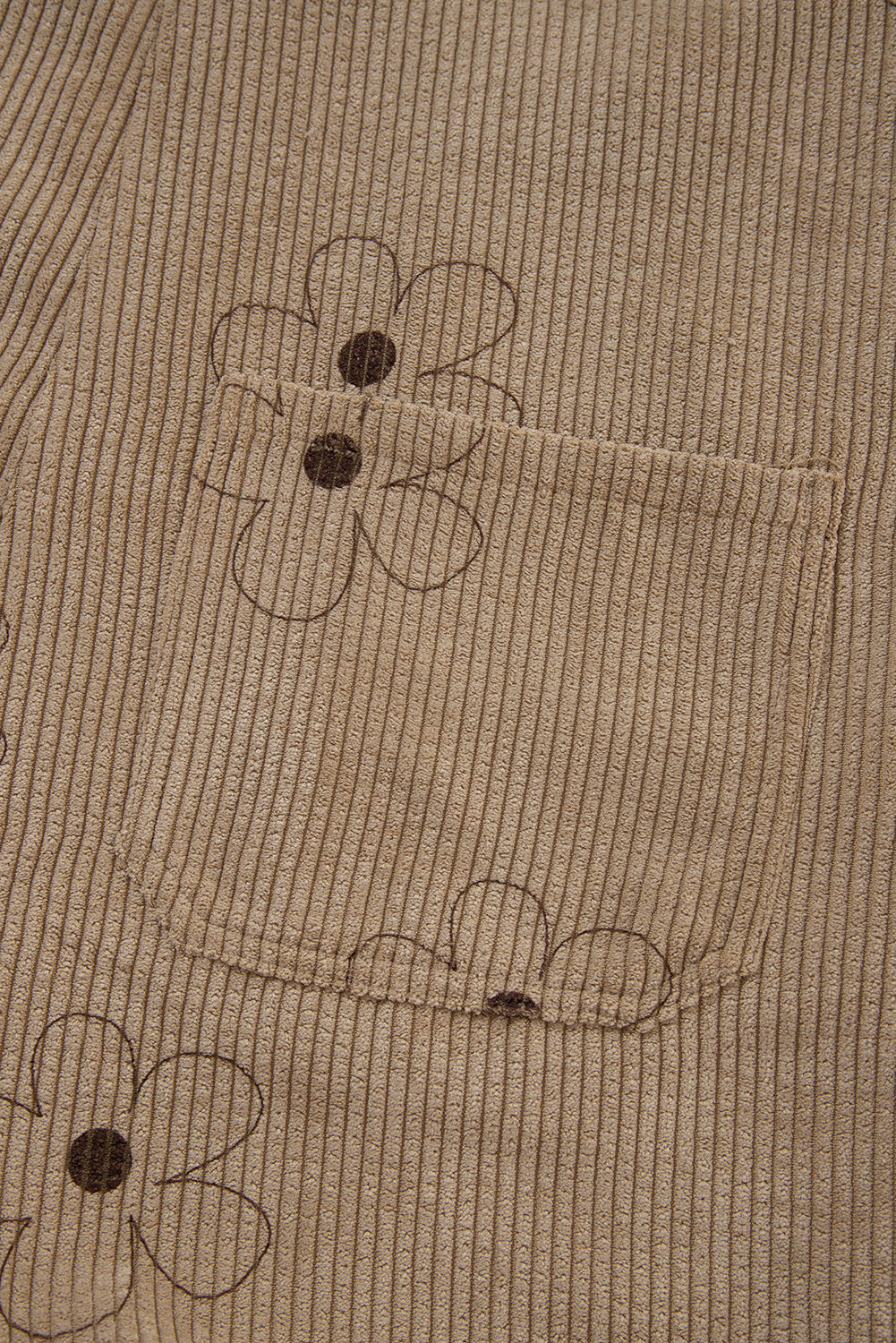 Flower Print Corduroy Overalls | Khaki