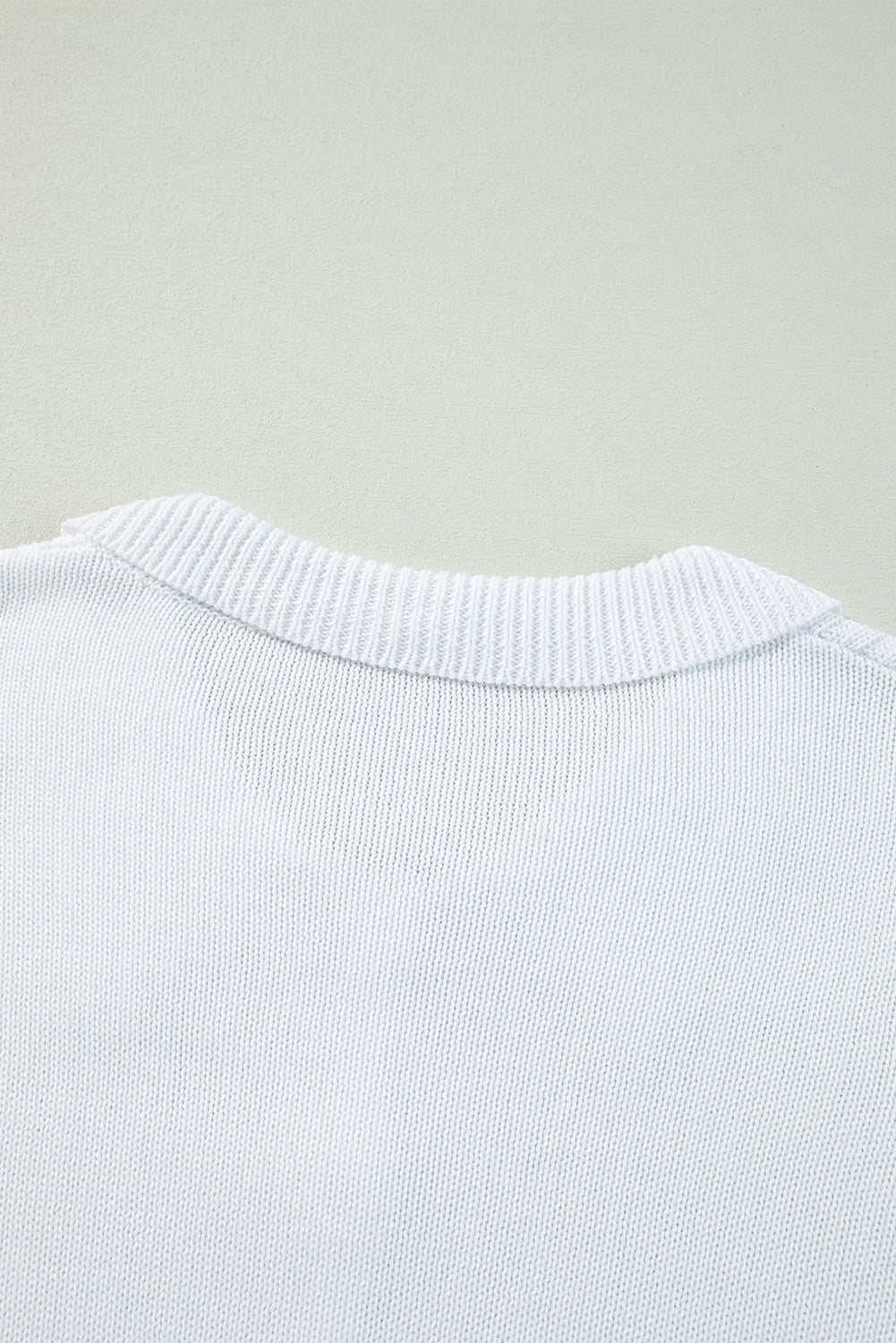 Collared Button-Up Loose Fit Casual Sweater | White