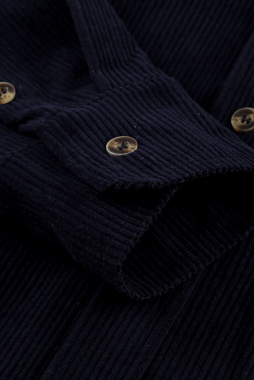 Dark  Corduroy Button Pocket Shirt | Blue