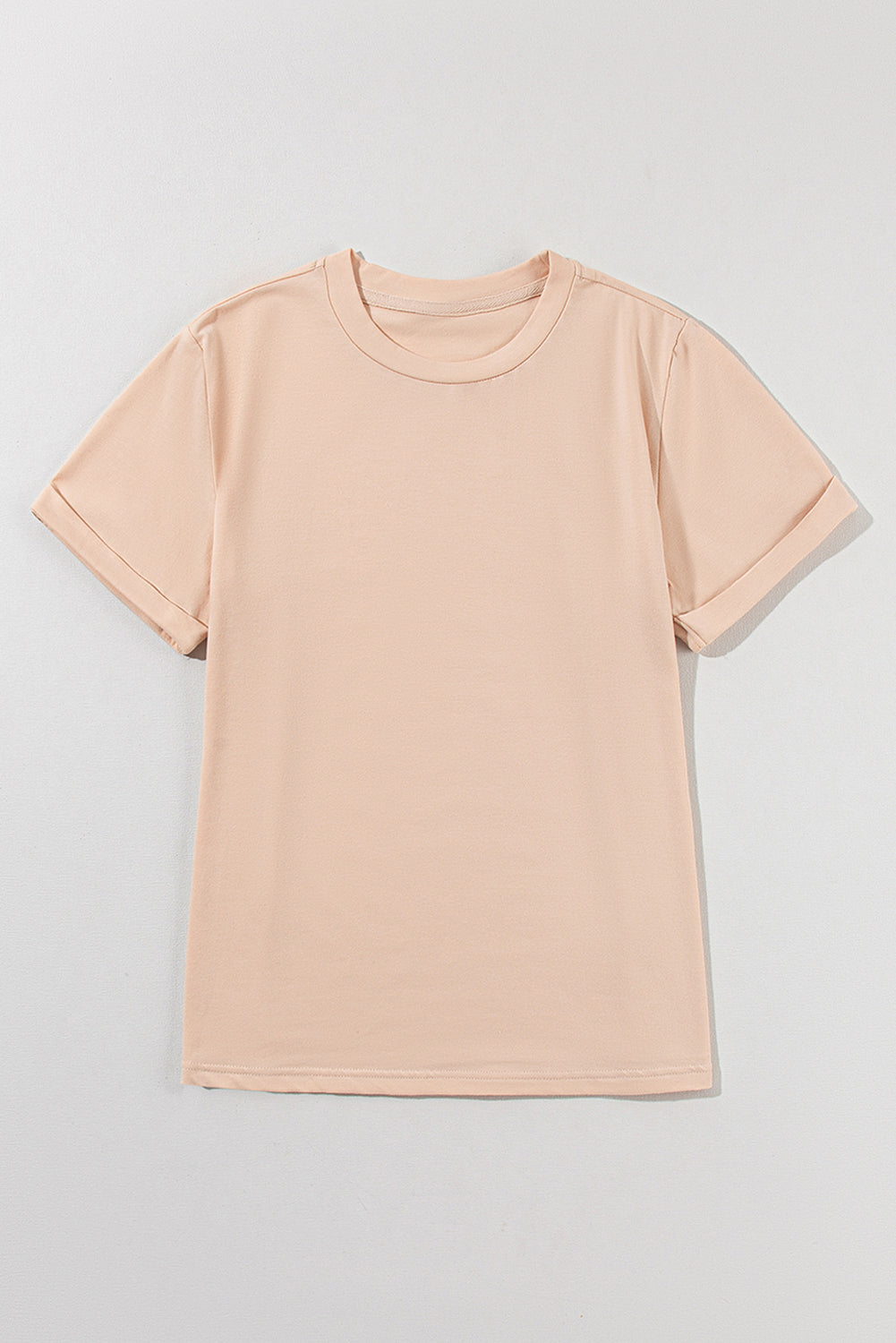 Casual Plain Crew Neck Tee | Khaki