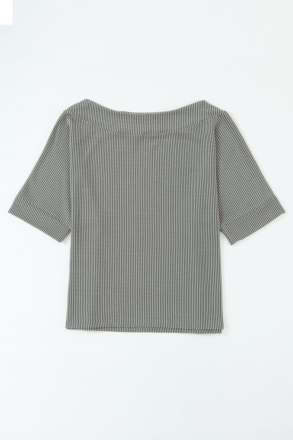 Boatneck Batwing Sleeve Cording Blouse | Gray