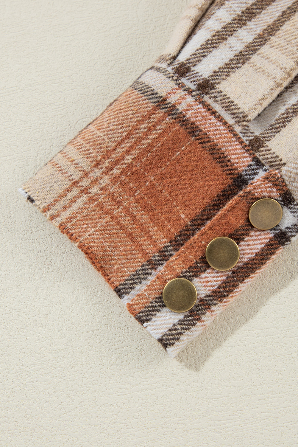 Plaid Colourblock Patchwork High Low Shacket | Khaki