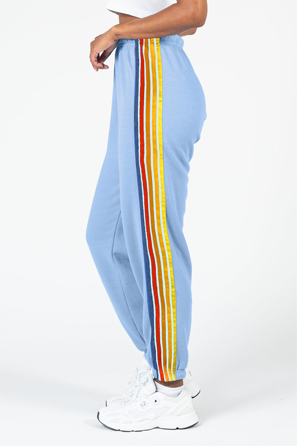 Counting Rainbows High Waist Sweatpants | Light Blue