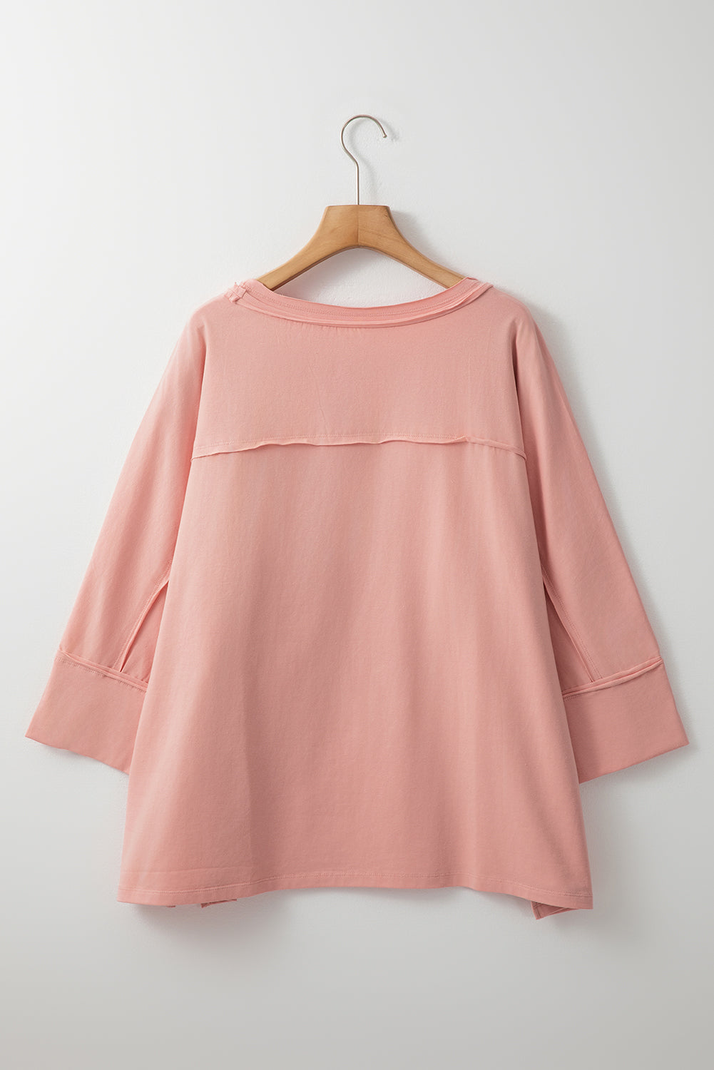 Floral Starbust Exposed Seam Mineral Wash Top | Rose Tan