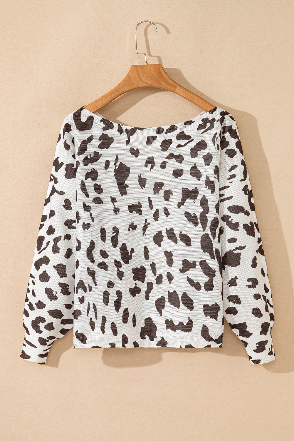 Long Sleeve Crewneck Sweater | Leopard