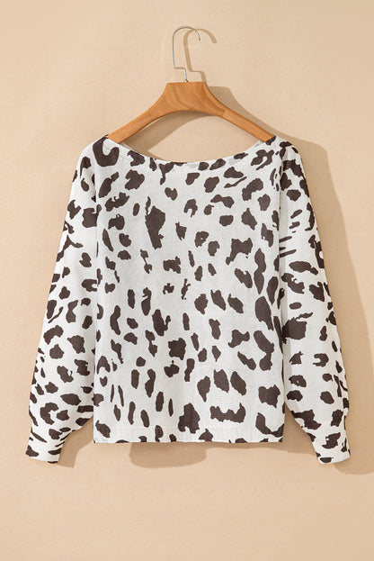 Long Sleeve Crewneck Sweater | Leopard