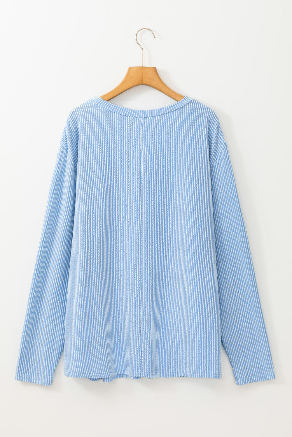 Plus Size Ribbed Textured Long Sleeve T Shirt | Myosotis