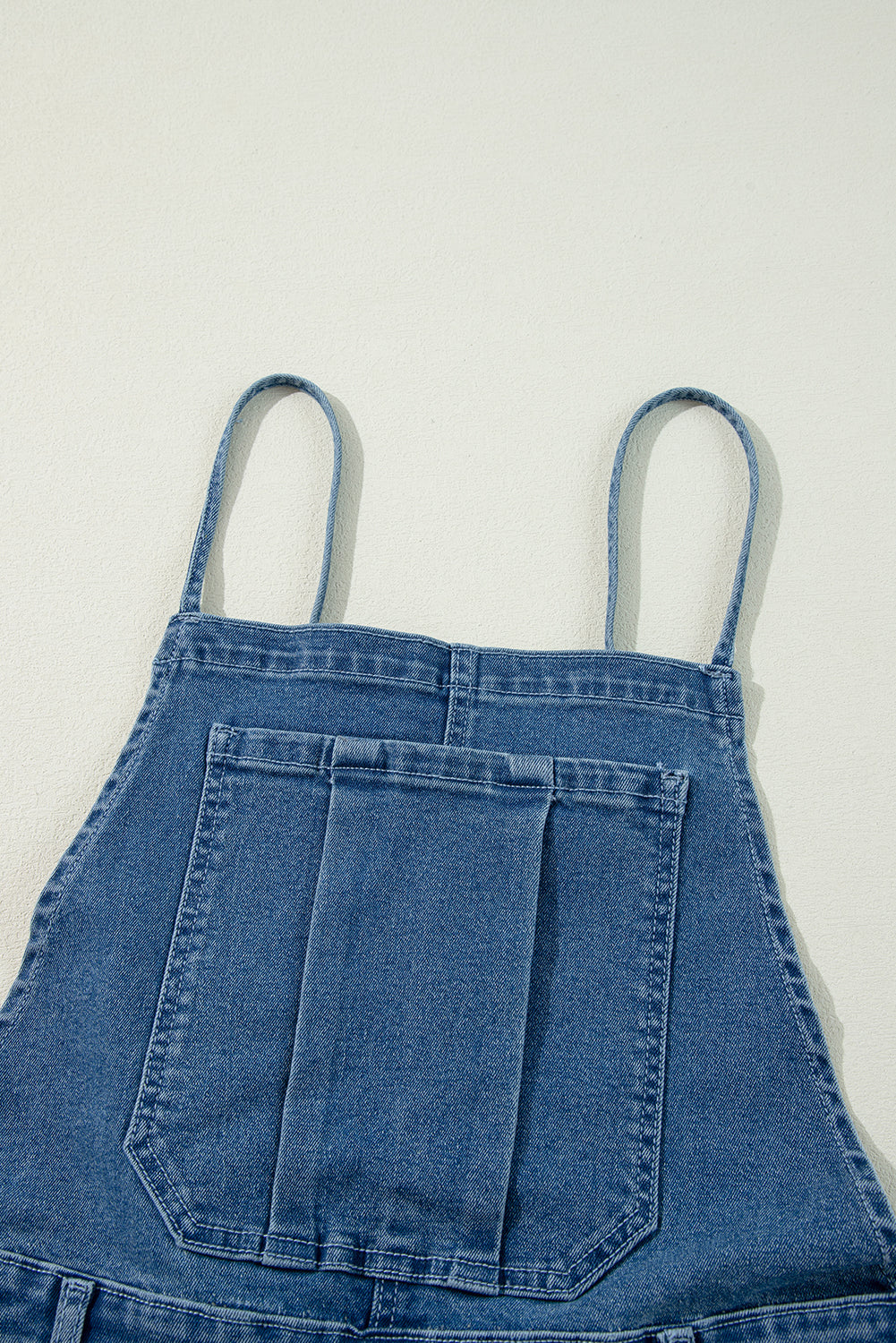 Adjustable Tie Straps Cropped Wide Leg Denim Overalls | Dusk Blue