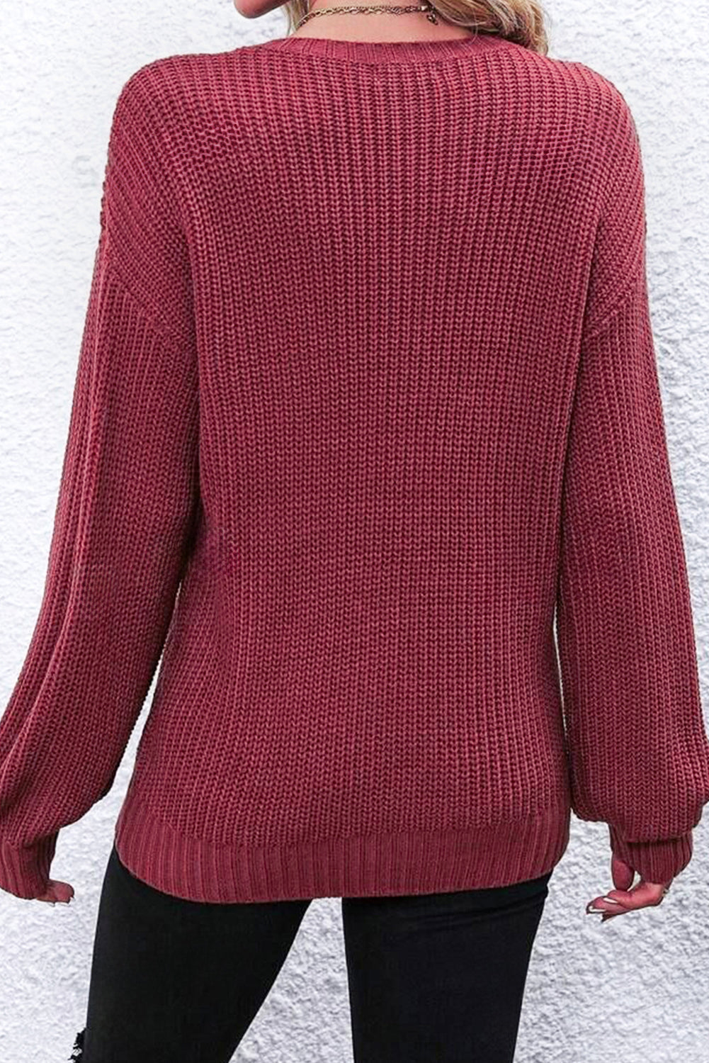 Thanks Giving Letter Graphic Crew Neck Sweater | Red Sandalwood