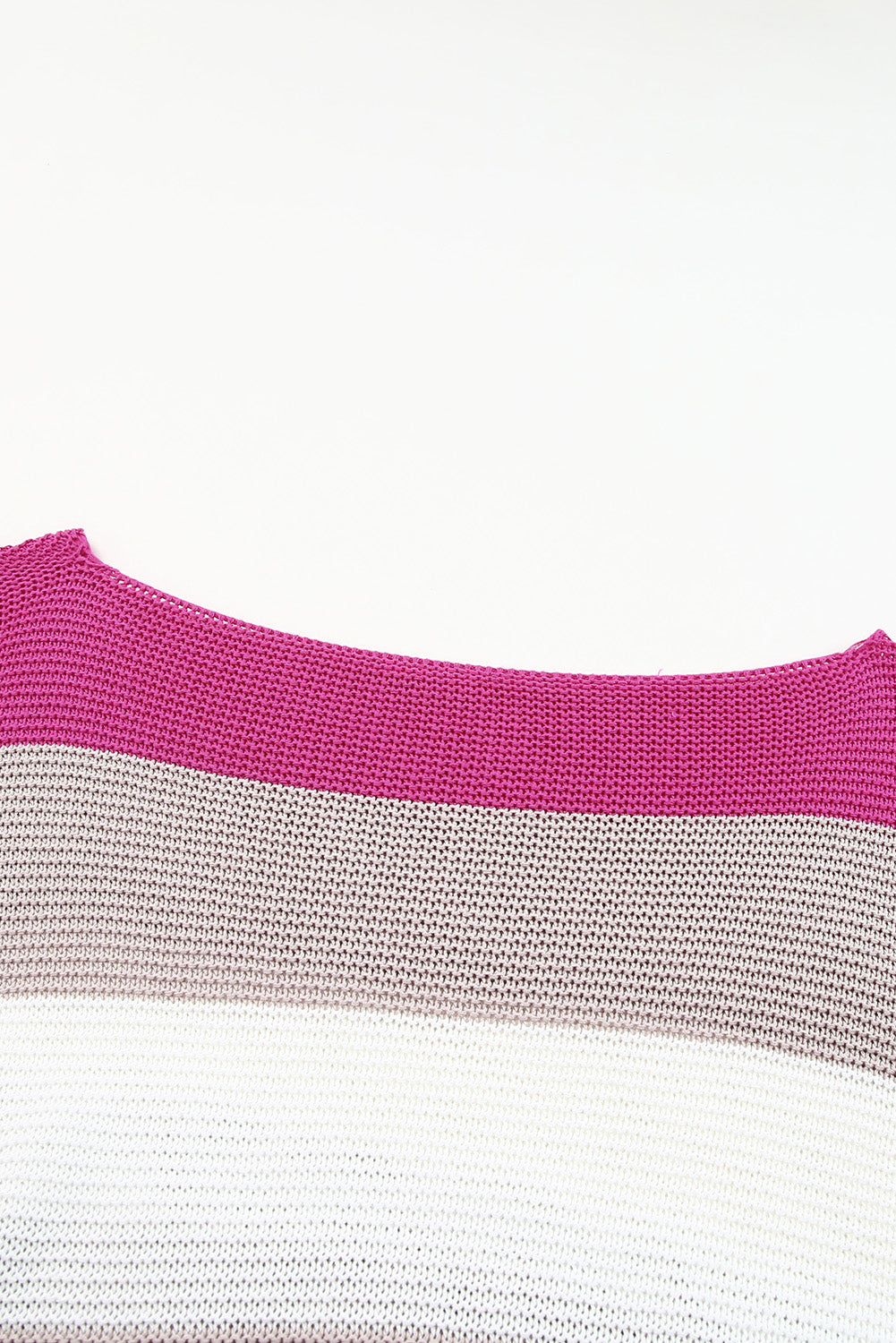 Contrast Stripe Knit Half Sleeve Sweater | Rose