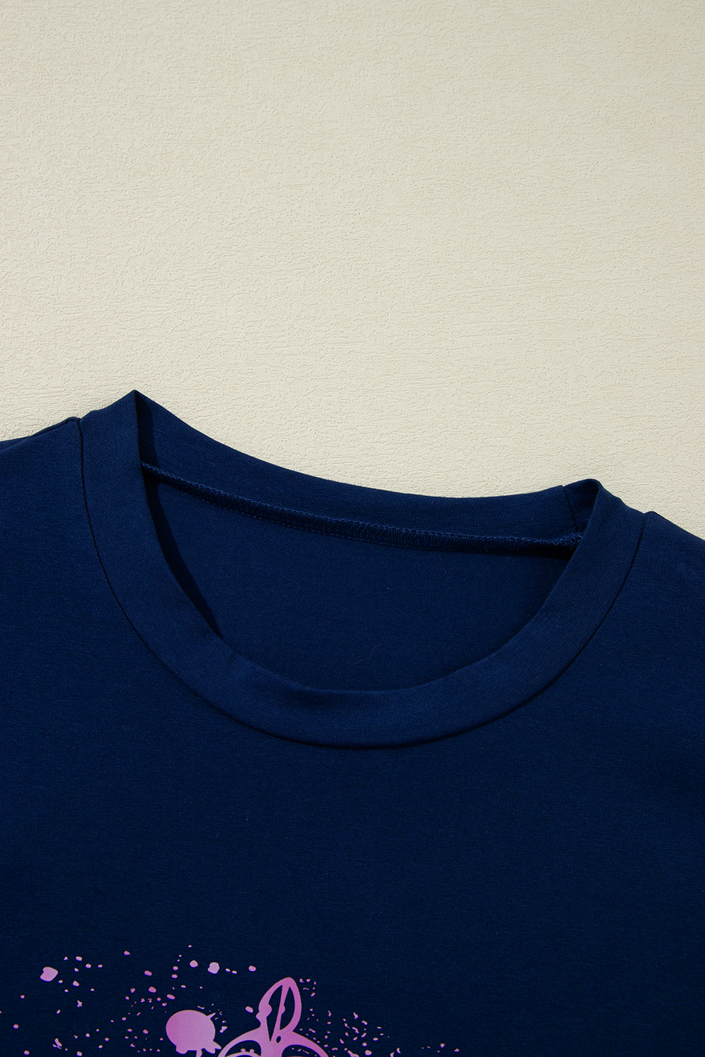 Crown Graphic Crew Neck T Shirt | Navy Blue