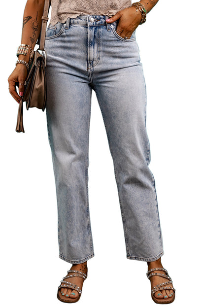 Acid Wash Straight Jeans | Beau Blue