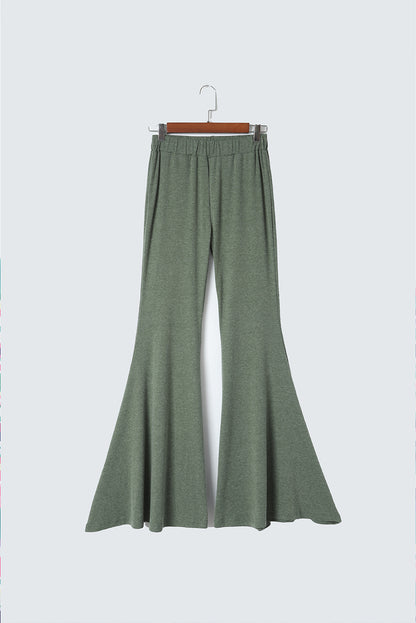 High Waist Fit And Flare Pants | Green