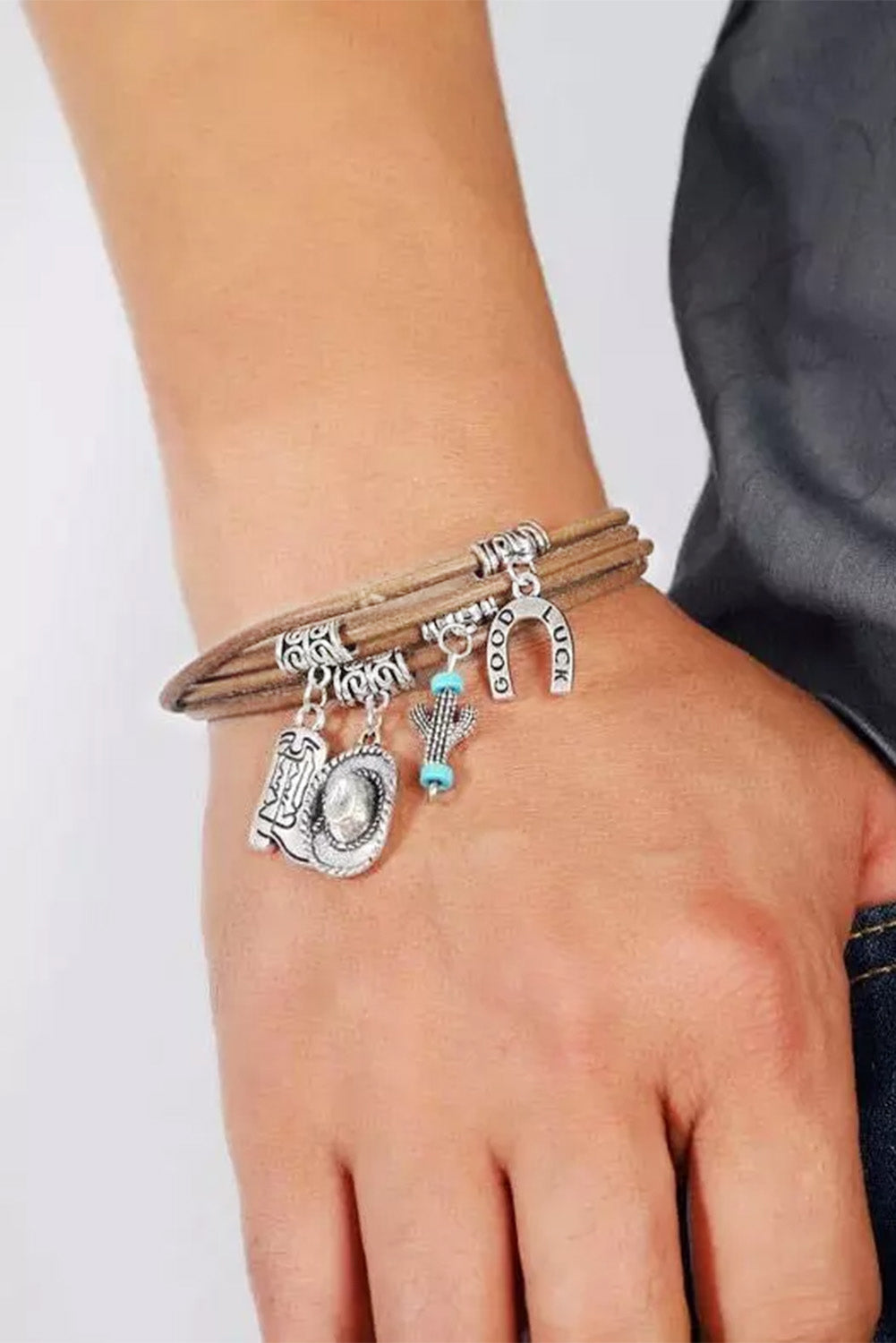 Good Luck Cactus Multi-Layered Bracelet | Silver