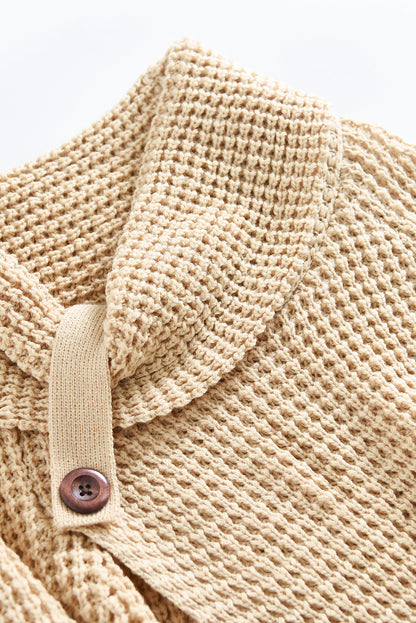 Buttoned Wrap Turtleneck Sweater | Beige