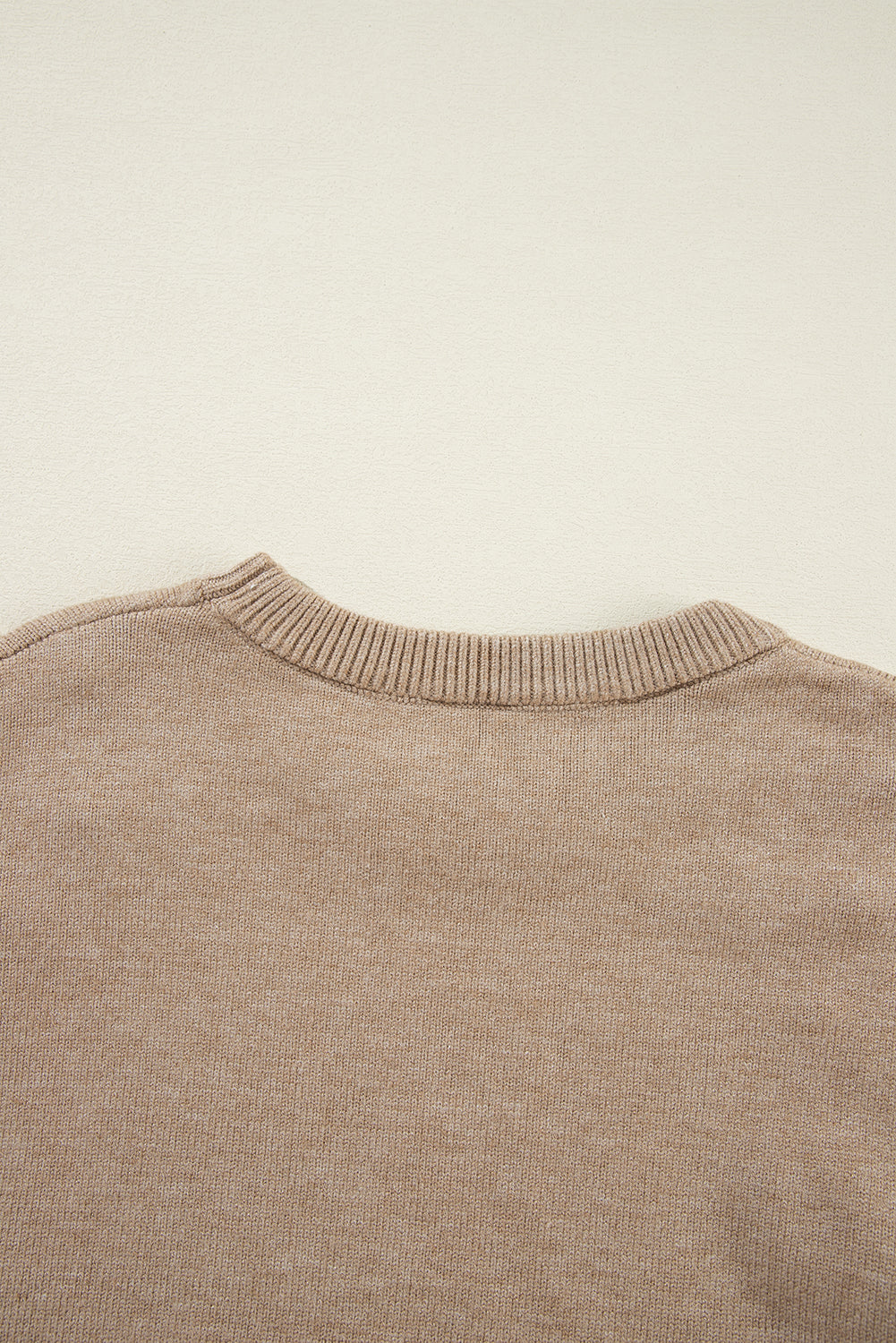 Pearled Drop Shoulder Round Neck Sweater | Smoke Gray