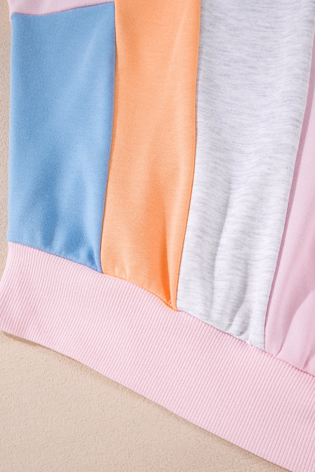 Colour Block Batwing Sleeve Loose Fit Sweatshirt | Light Pink