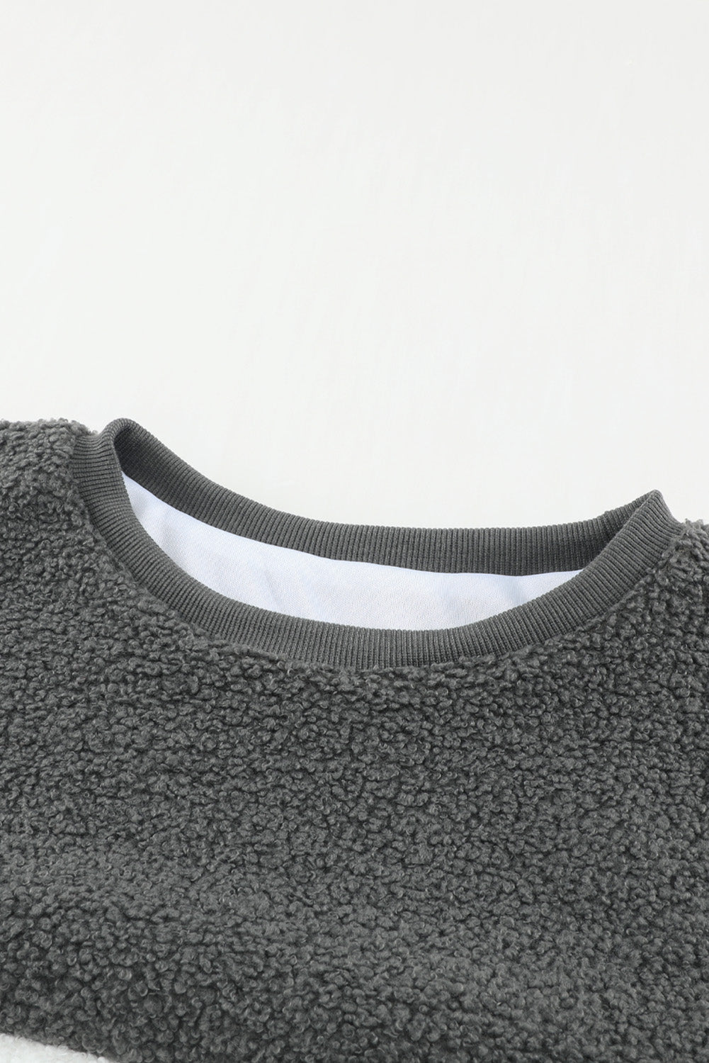 Oversized Colourblock Plush Sweatshirt | Gray