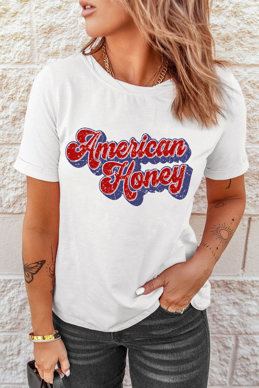 White American Honey Graphic Casual Tee