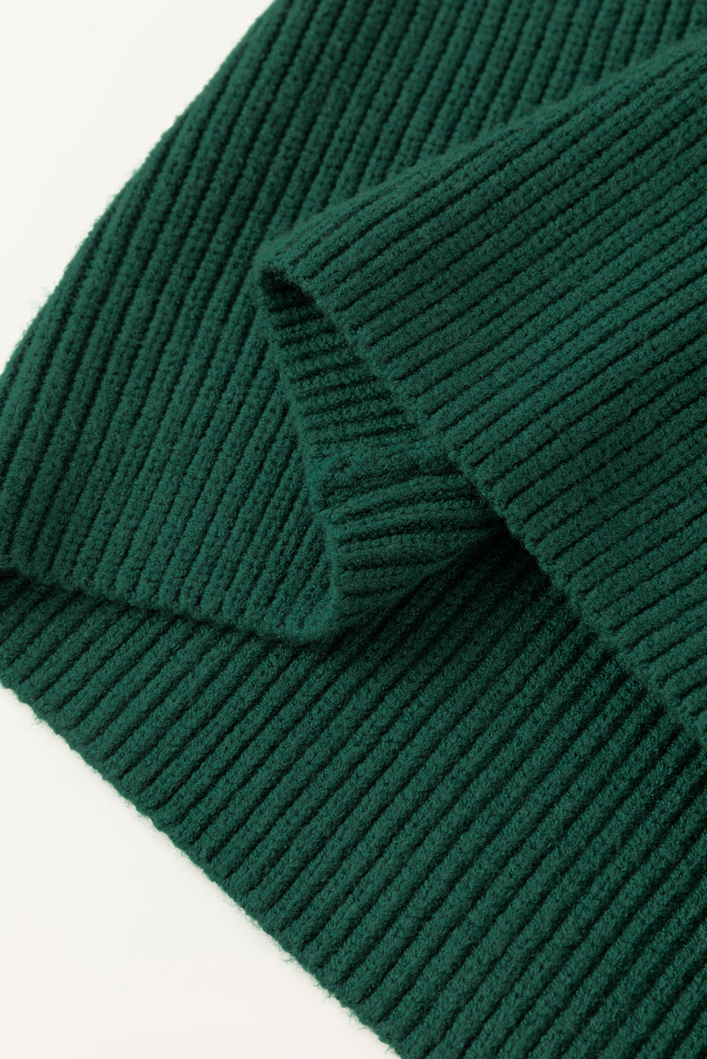 Chest Pocket V Neck Ribbed Cap Sleeve Sweater | Blackish Green