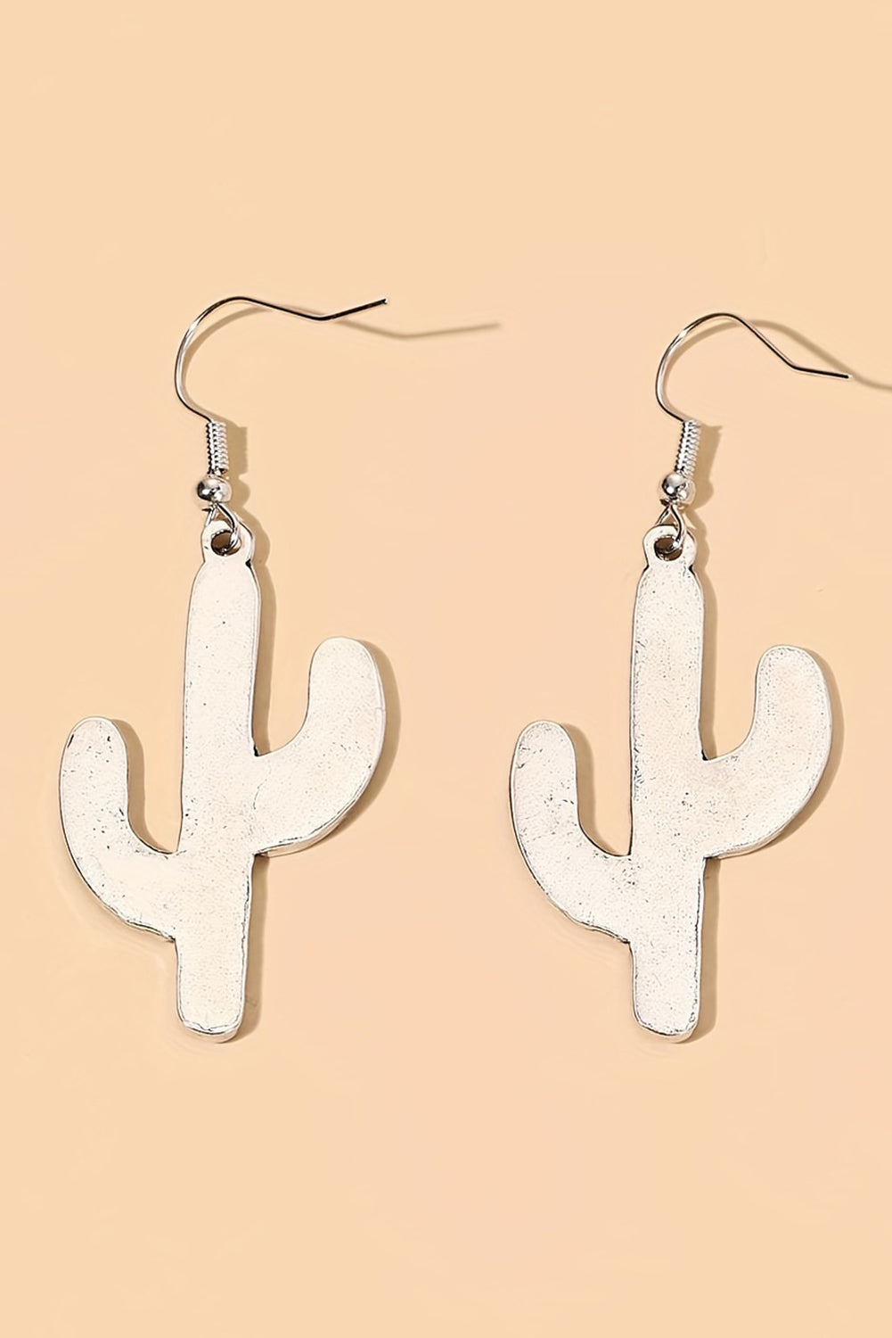 Western Cactus Alloy Dangle Earrings | Light Blue