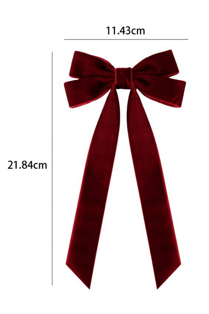 Velvet Bowknot Frenchy Girl Fashion Hair Clip | Red Sandalwood