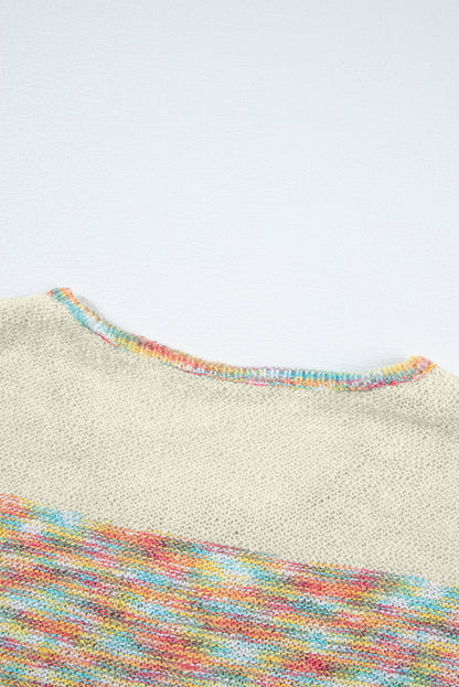 Space Dye Henley Knit Sweater | Multicolour