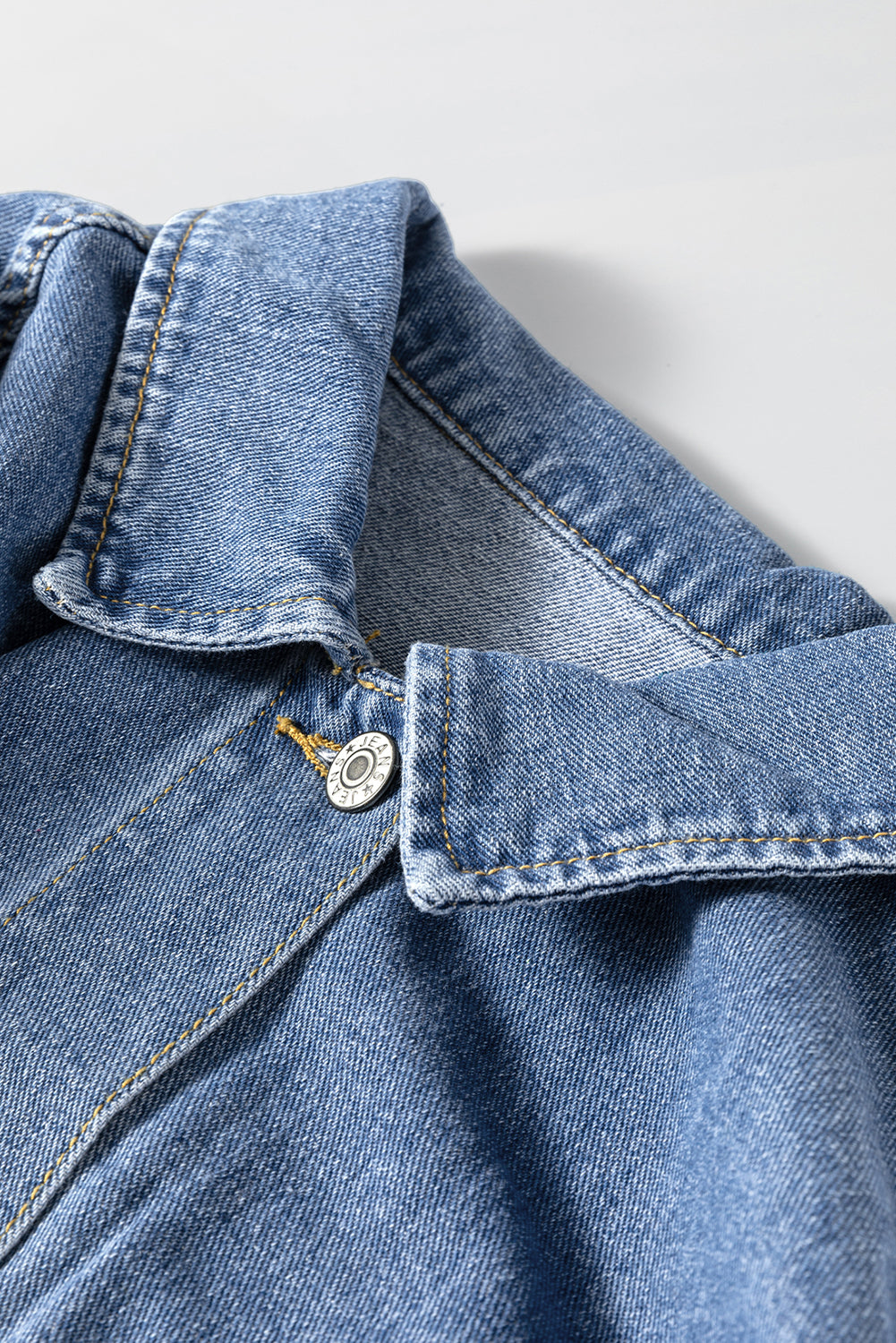 Washed Oversize Pocketed Denim Jacket | Light Blue