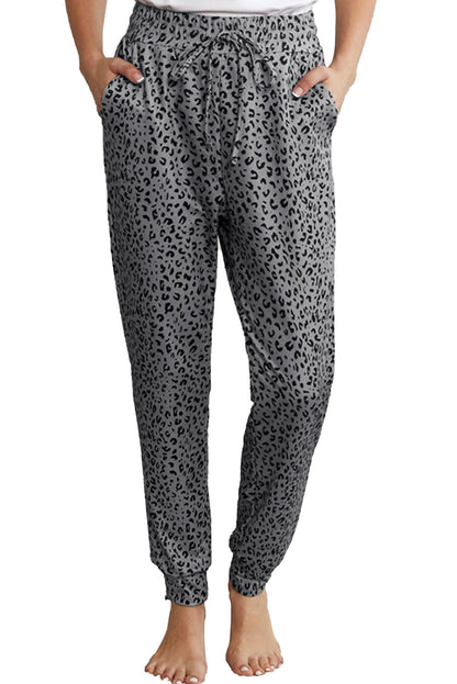 Breezy Leopard Joggers | Gray