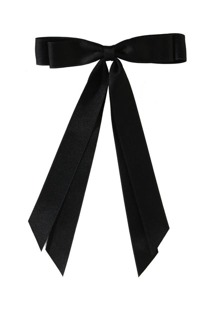 Double Bow Knot Alligator Hair Clip | Black