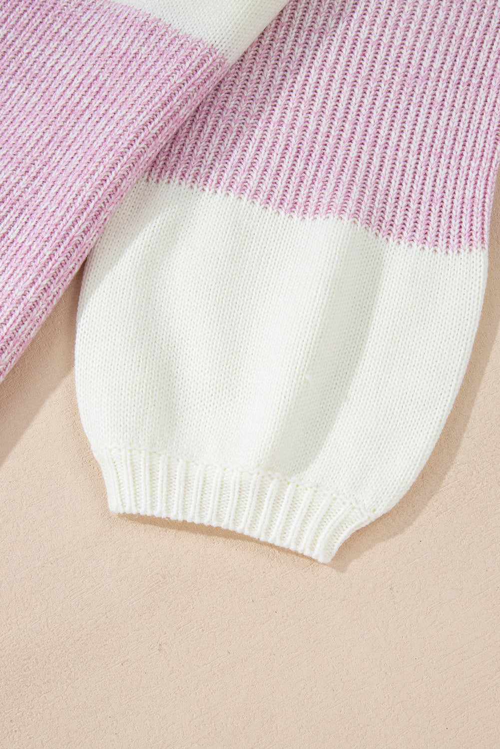 Neutral Colourblock Tie Back Sweater | Bonbon