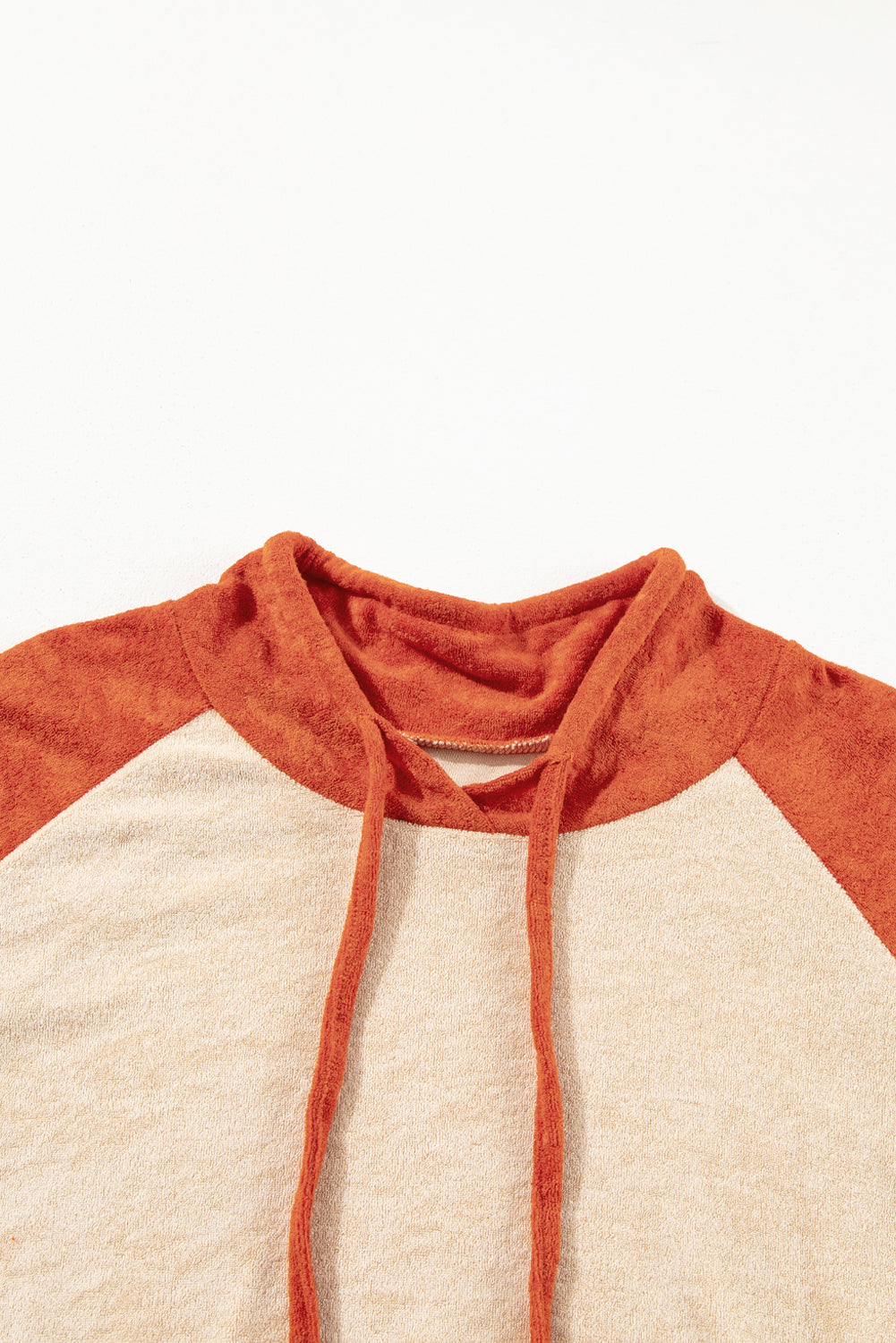 Plus Size Colourblock Raglan Hoodie With Pockets | Orange