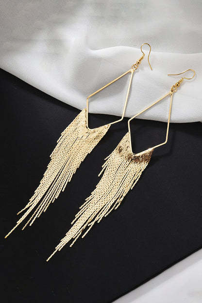 Tassel Long Chain Dangle Earrings | Gold