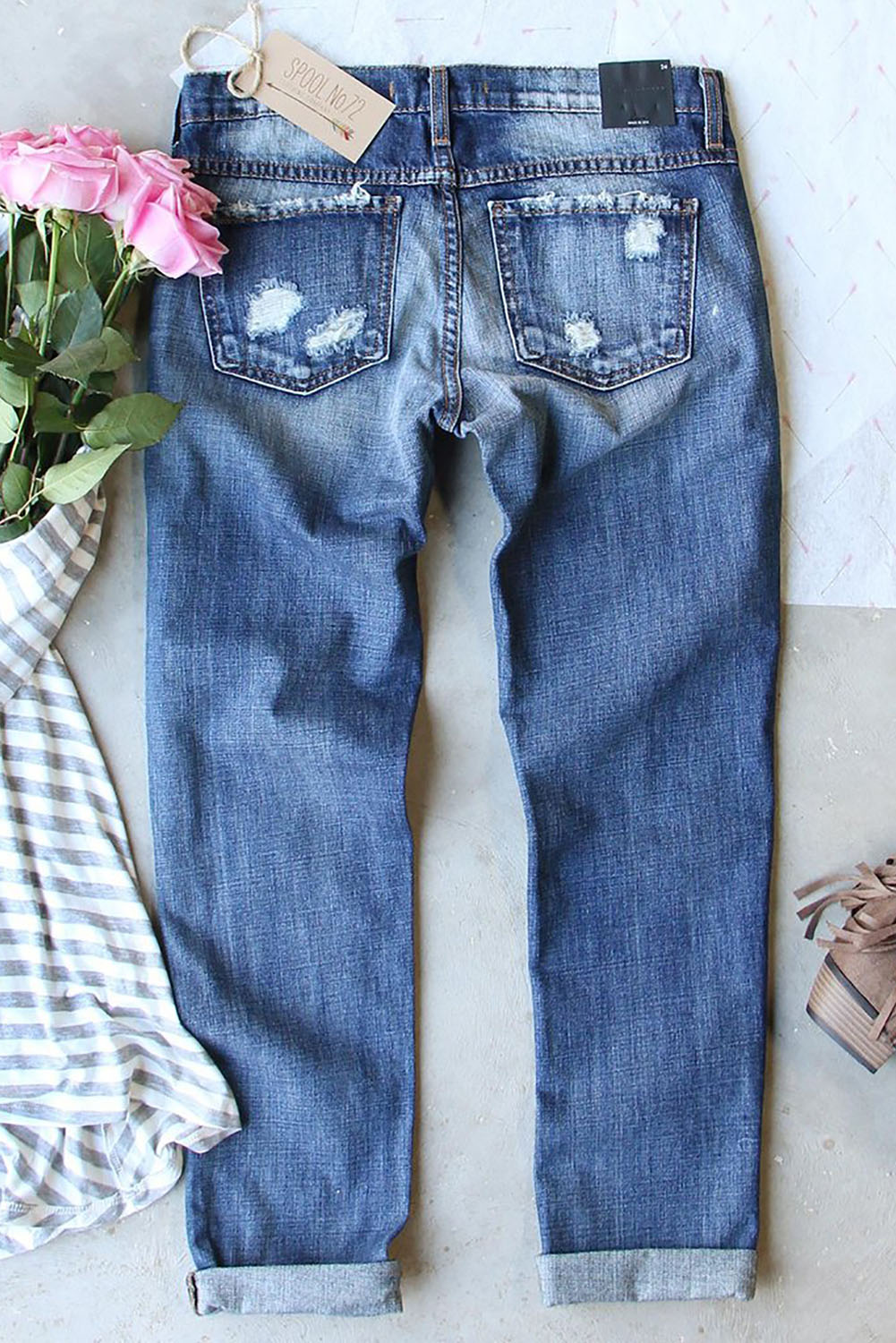 Valentines Day Heart Patchwork Jeans | Sky Blue