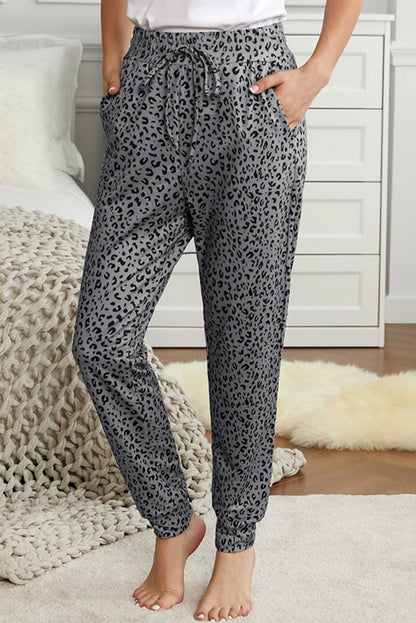 Breezy Leopard Joggers | Gray