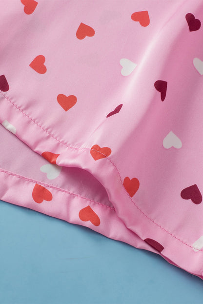 Valentine Heart Shape Print Plus Size Sleepwear | Pink