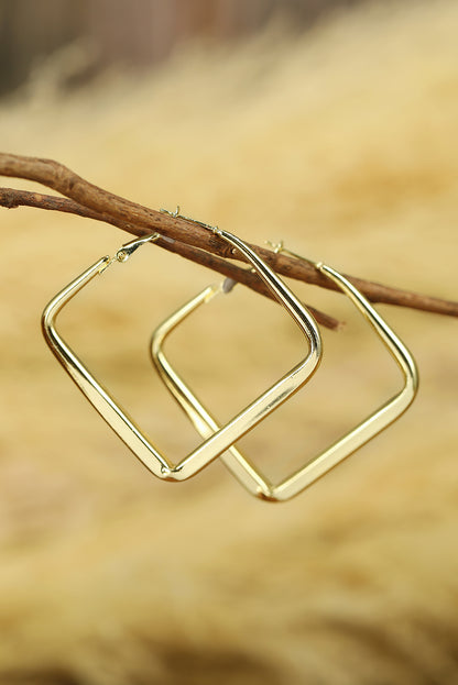 Gold Minimalist Square Hoop Earrings