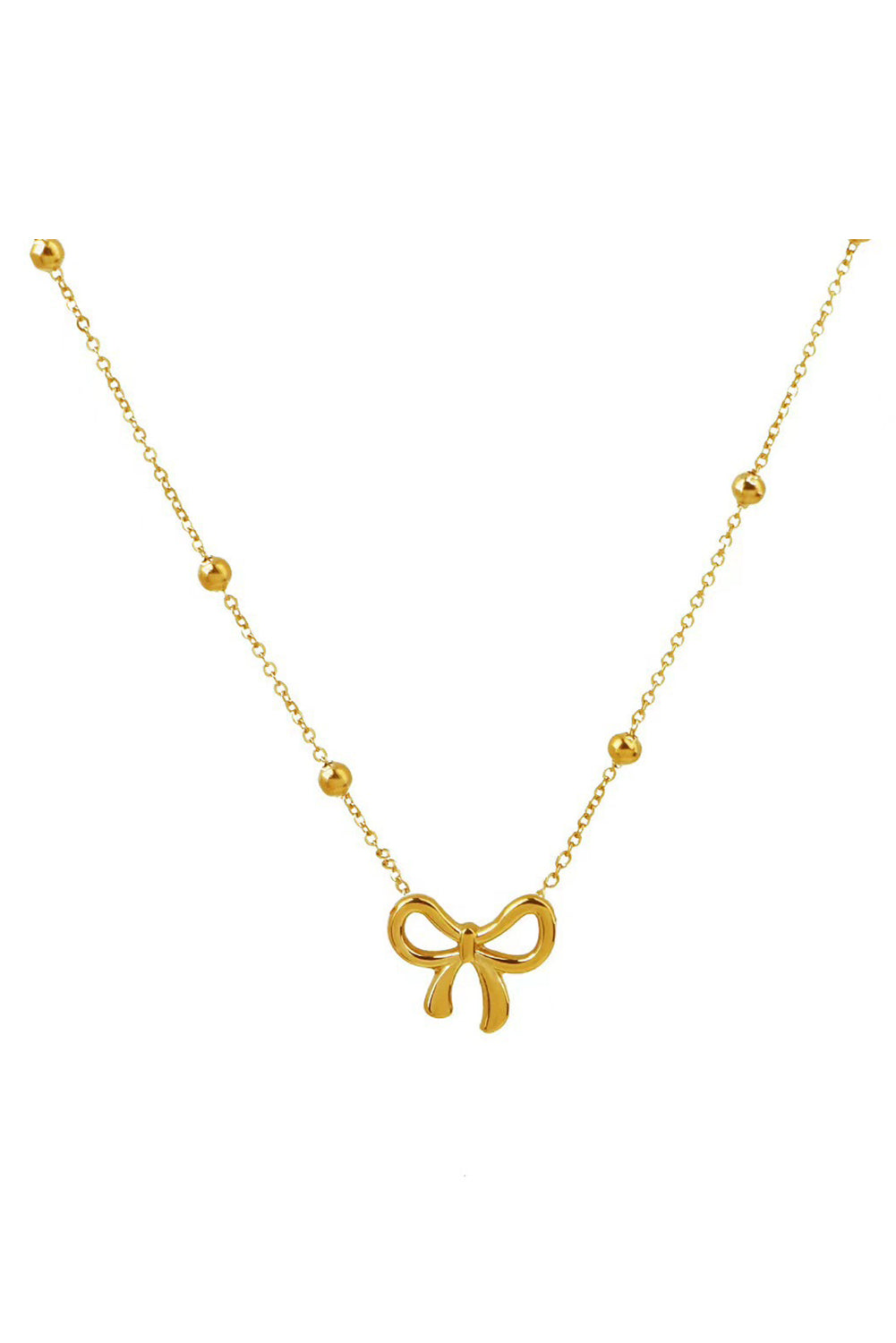 Bowknot Pendant Plated Choker Necklace | Gold