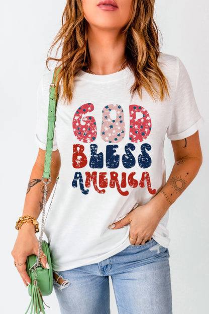 God Bless America Graphic Tee | White