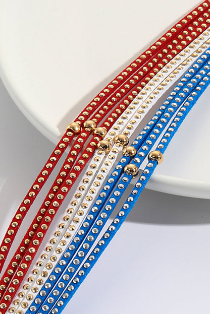 Flag Day Magnetic Buckle Studded Multi Layer Bracelet | Sky Blue