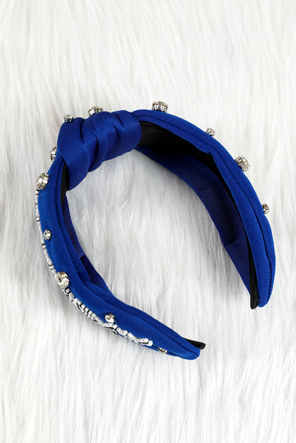 Game Day Rugby Football Season Diamond Knotted Headband | Dark Blue