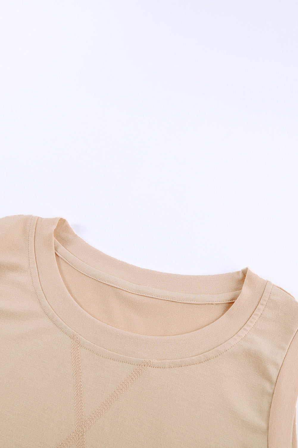 Crew Neck Colourblock Tank Top | Apricot