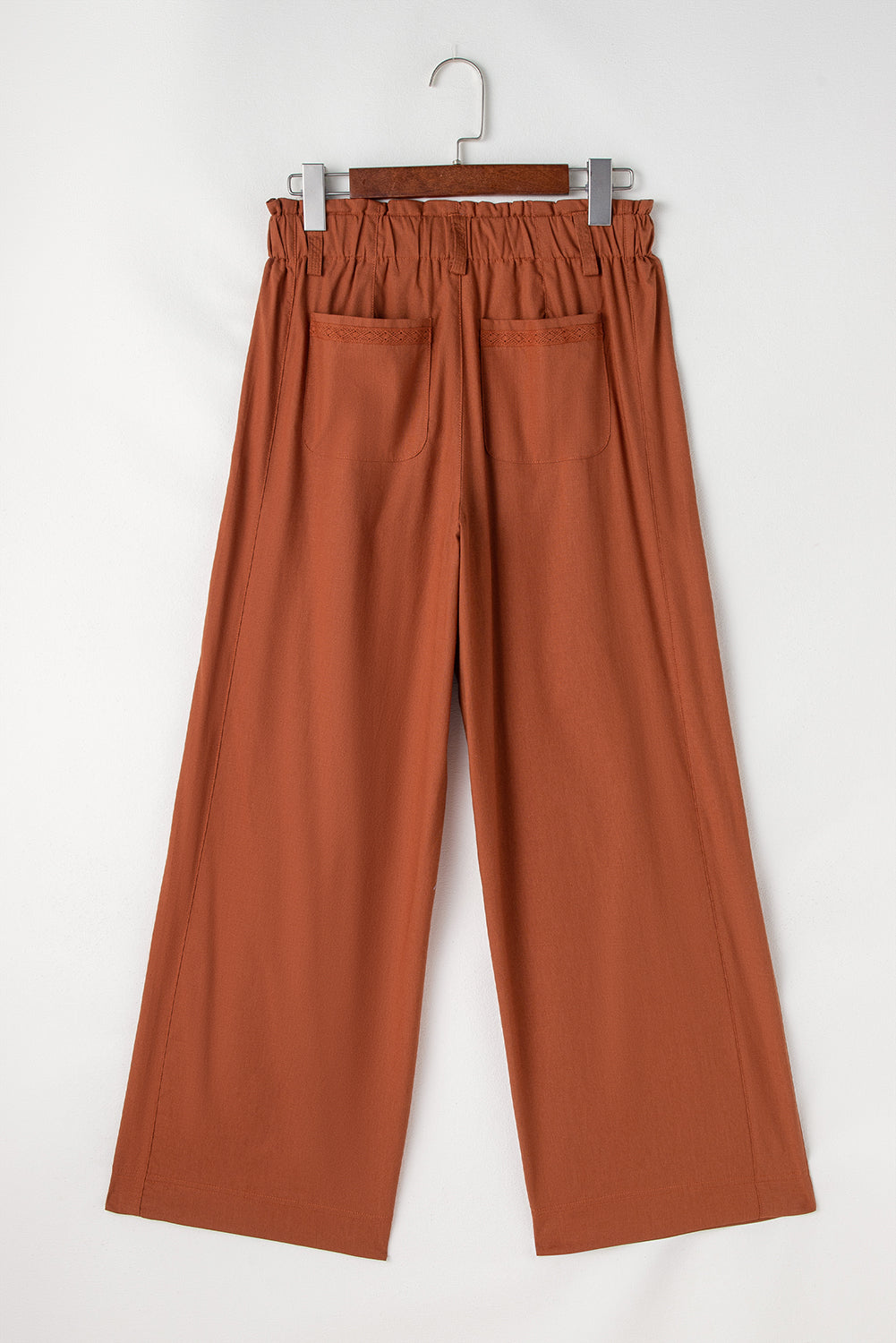 Elastic Waist Pocketed Casual Straight Leg Pants | Red Dahlia