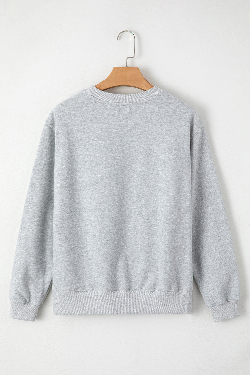 Solid Fleece Lined Drop Shoulder Terry Sweatshirt | Gray