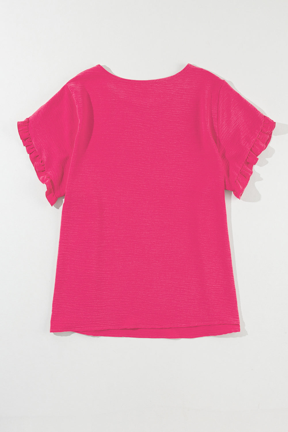 Ruffled Short Sleeve Plus Size Top | Bright Pink